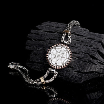 Bracelet en argent de star de la boussole King Chain