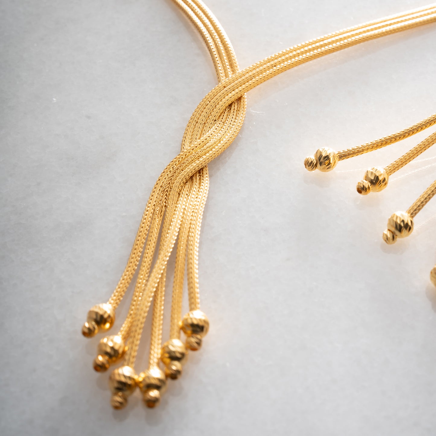 Gold Harmony 925 Ayar Gümüş Örgü Takı Seti