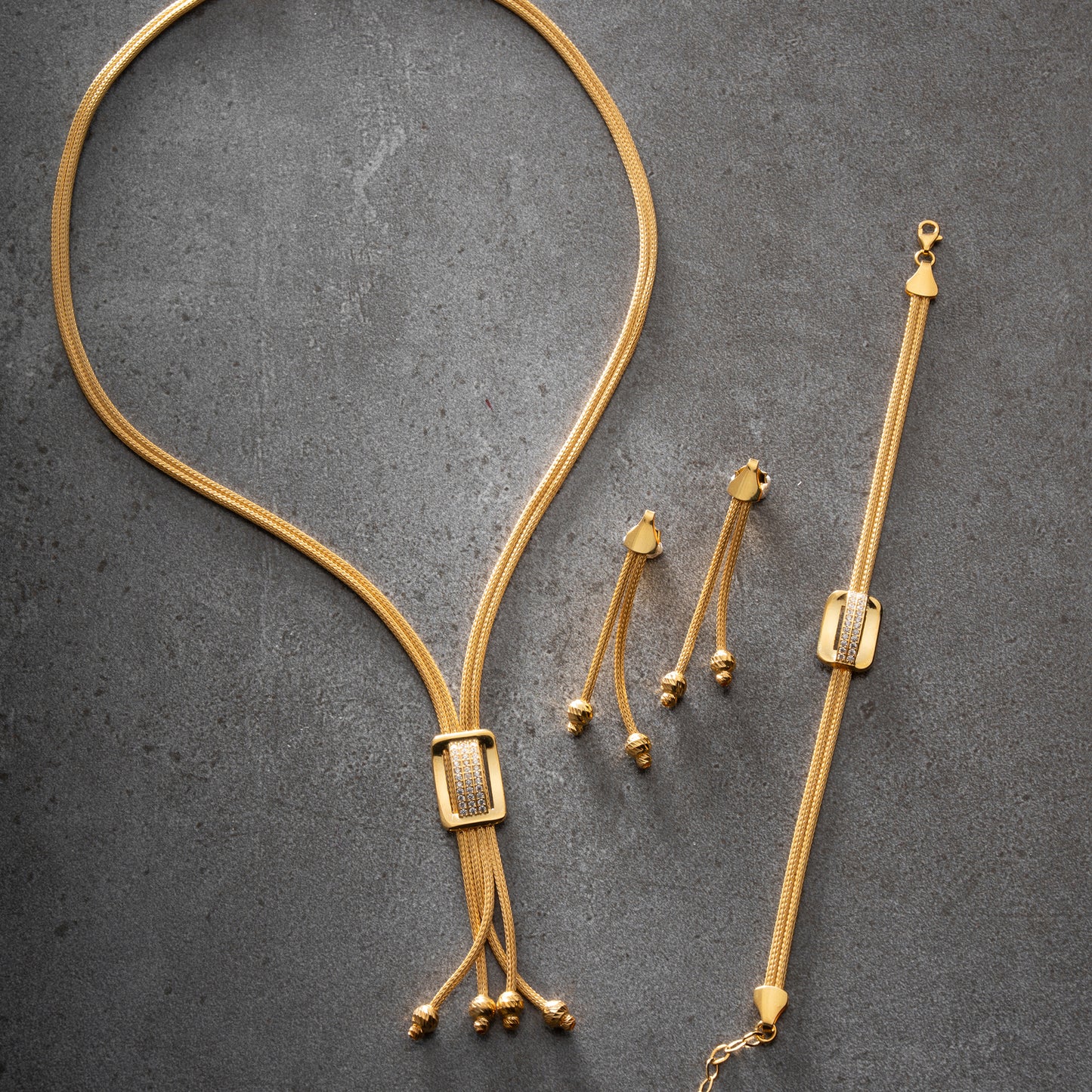 Elegant Loop 925 Ayar Gümüş Ayarlanabilir Takı Seti