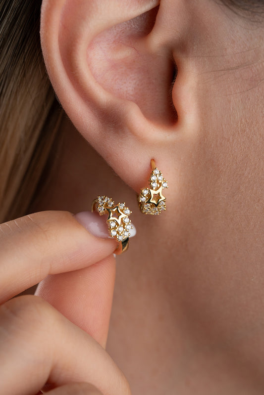 Boucles d’Oreilles Étoile avec Zirconia | Argent 925