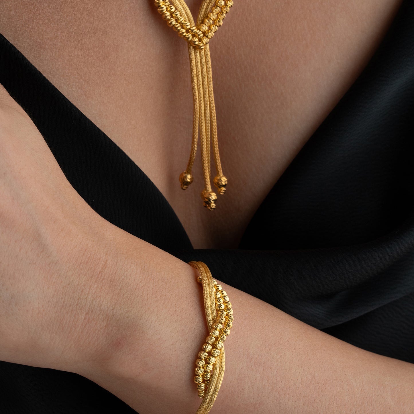 Golden Twist 925 Ayar Gümüş Örgü Takı Seti