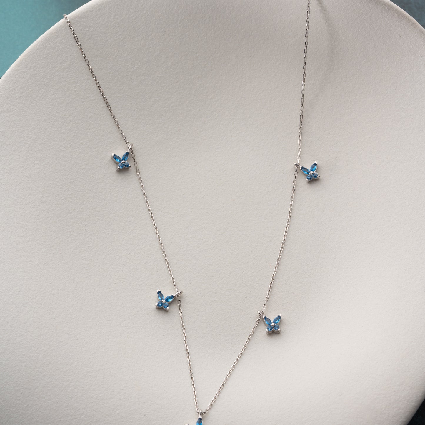Blaue Schmetterling Halskette | 925 Silber