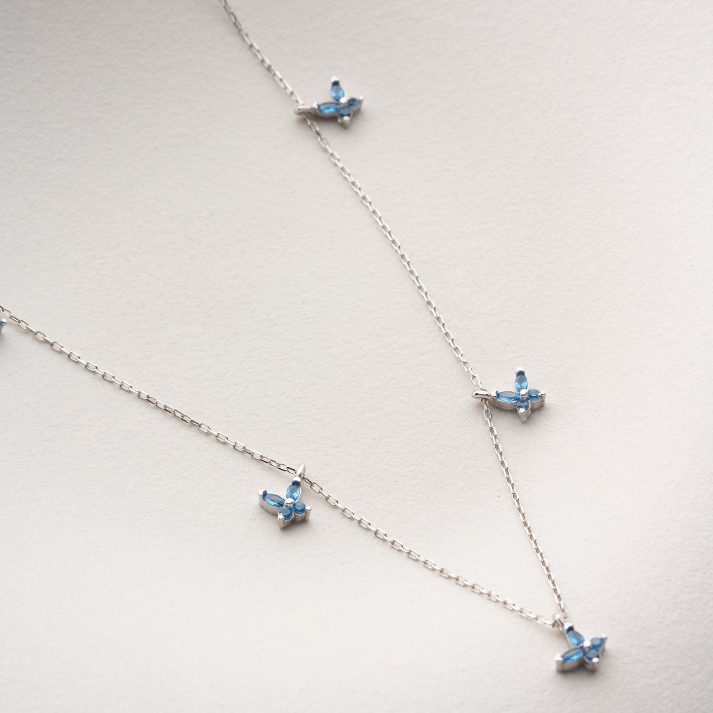 Blaue Schmetterling Halskette | 925 Silber