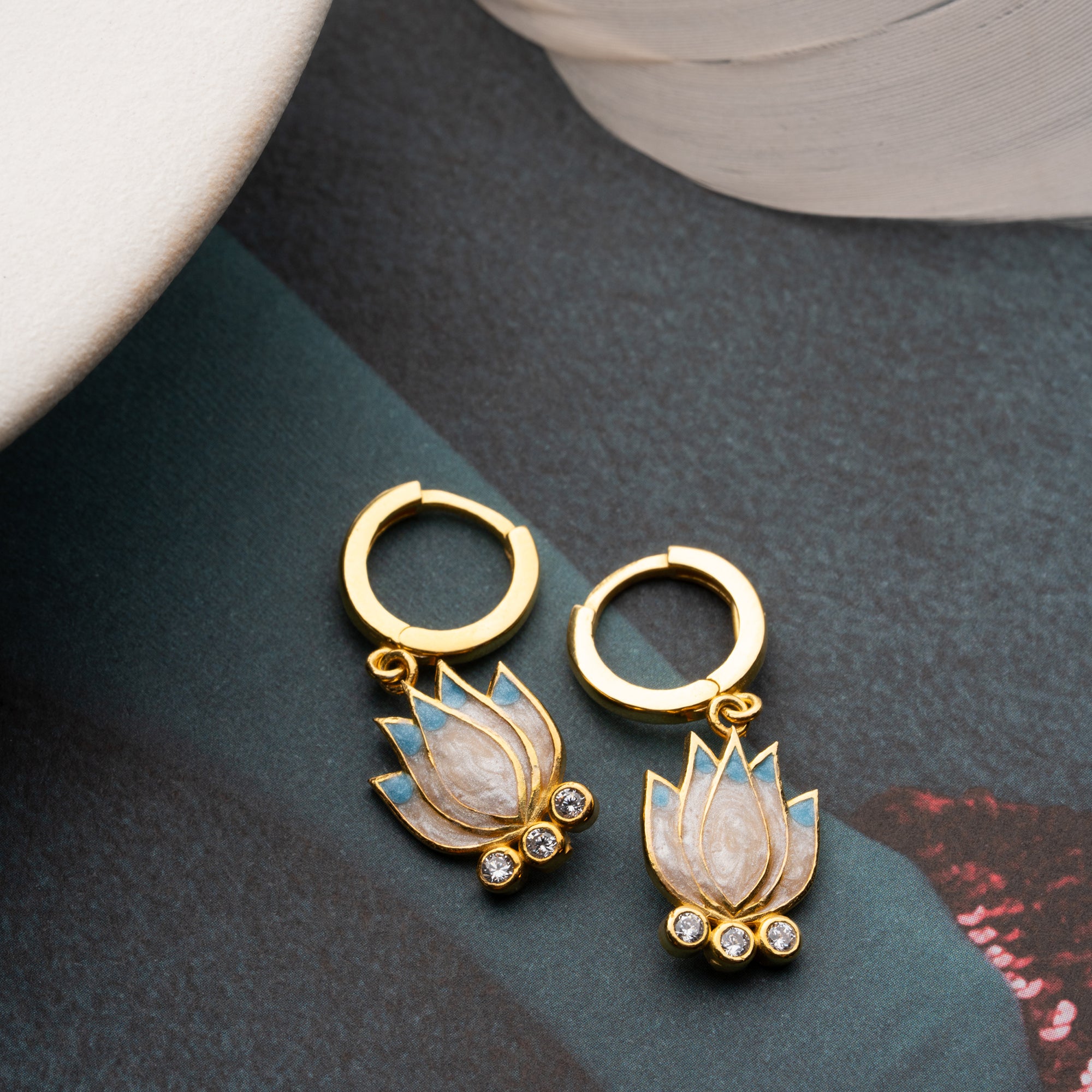 Lotus Çiçeği Küpe | 925 Ayar Gümüş
