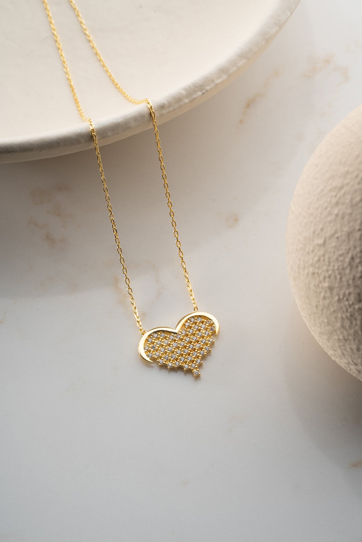 Sparkling Heart Necklace – 925 Sterling Silver