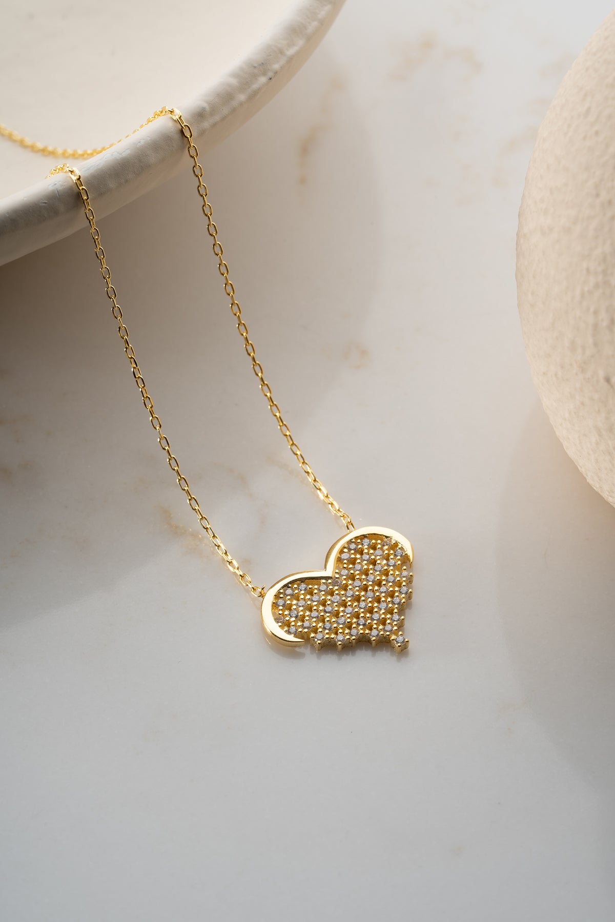 Sparkling Heart Necklace – 925 Sterling Silver