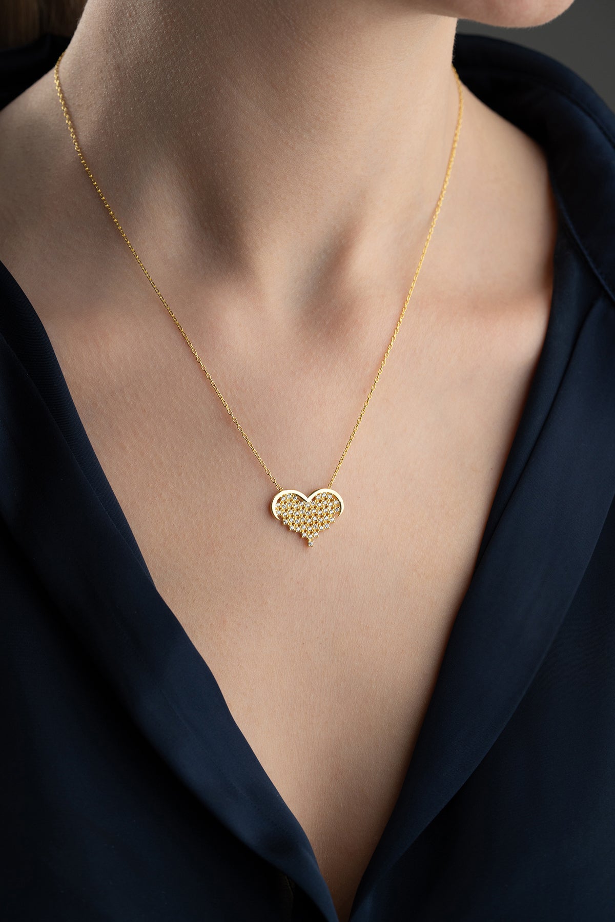 Sparkling Heart Necklace – 925 Sterling Silver