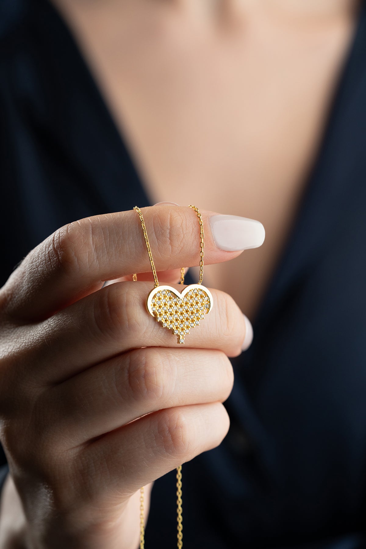Sparkling Heart Necklace – 925 Sterling Silver