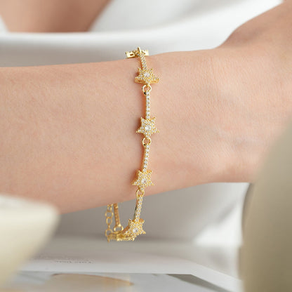 Yıldız Taşlı Bilezik – 925 Ayar Gümüş