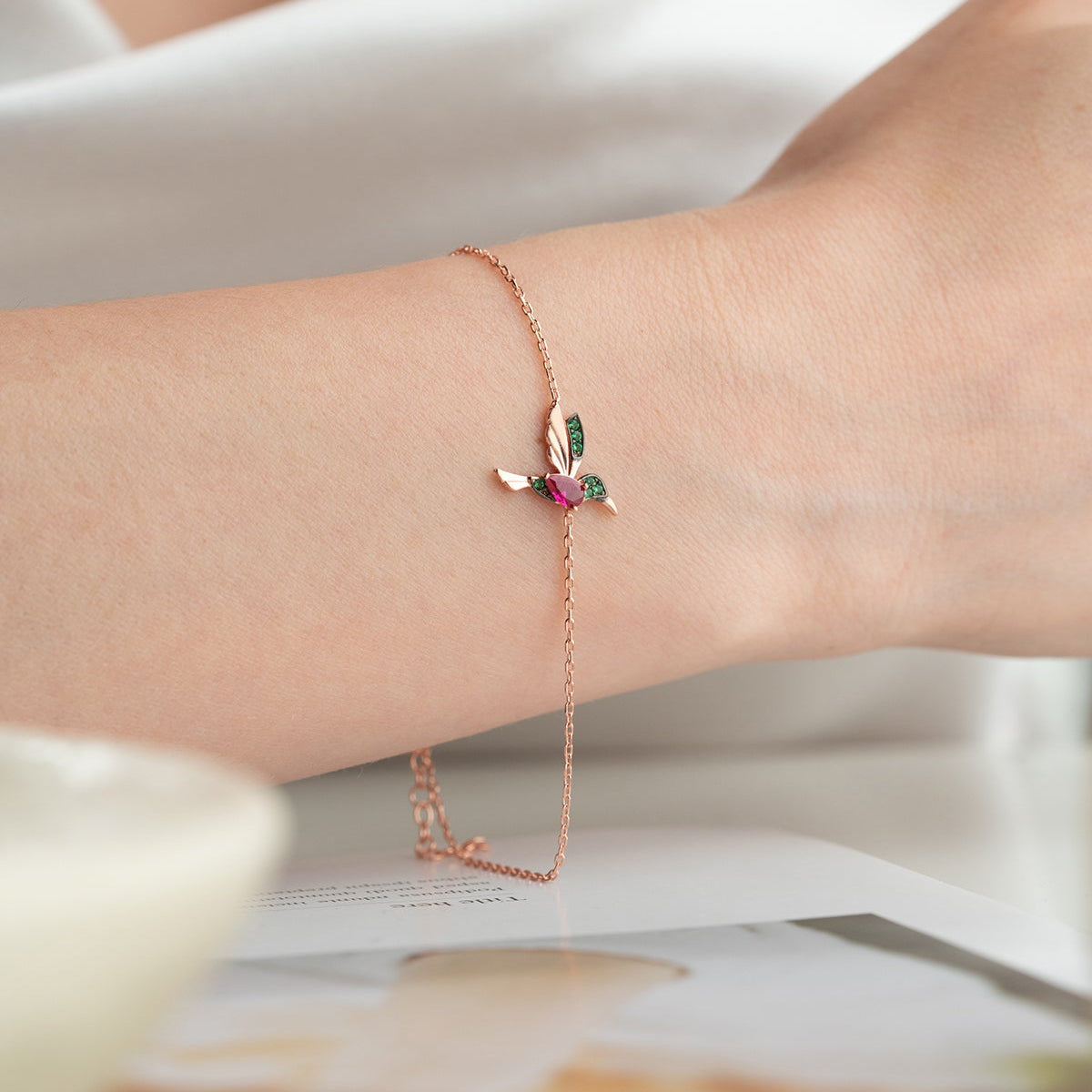 Arı Kuşu Bileklik – 925 Ayar Gümüş Rose