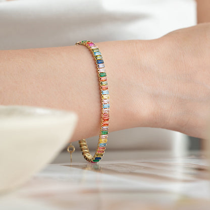 Renkli Taşlı Bileklik – 925 Ayar Gümüş