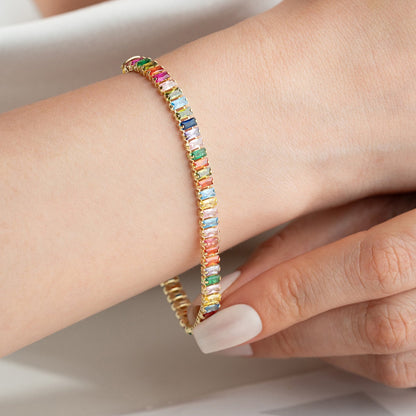 Renkli Taşlı Bileklik – 925 Ayar Gümüş