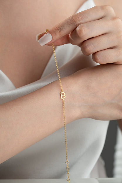 Bracelet de lettre - 925 argent sterling