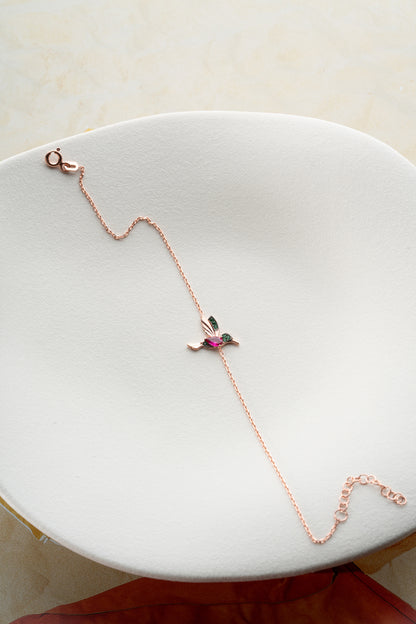 Arı Kuşu Bileklik – 925 Ayar Gümüş Rose