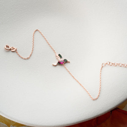 Arı Kuşu Bileklik – 925 Ayar Gümüş Rose