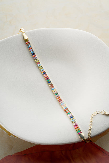 Renkli Taşlı Bileklik – 925 Ayar Gümüş