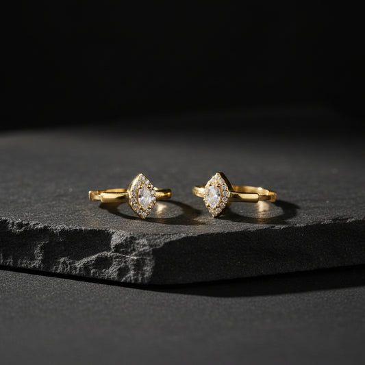 925 Sterling Silver Shuttle Stone Hoop Earring