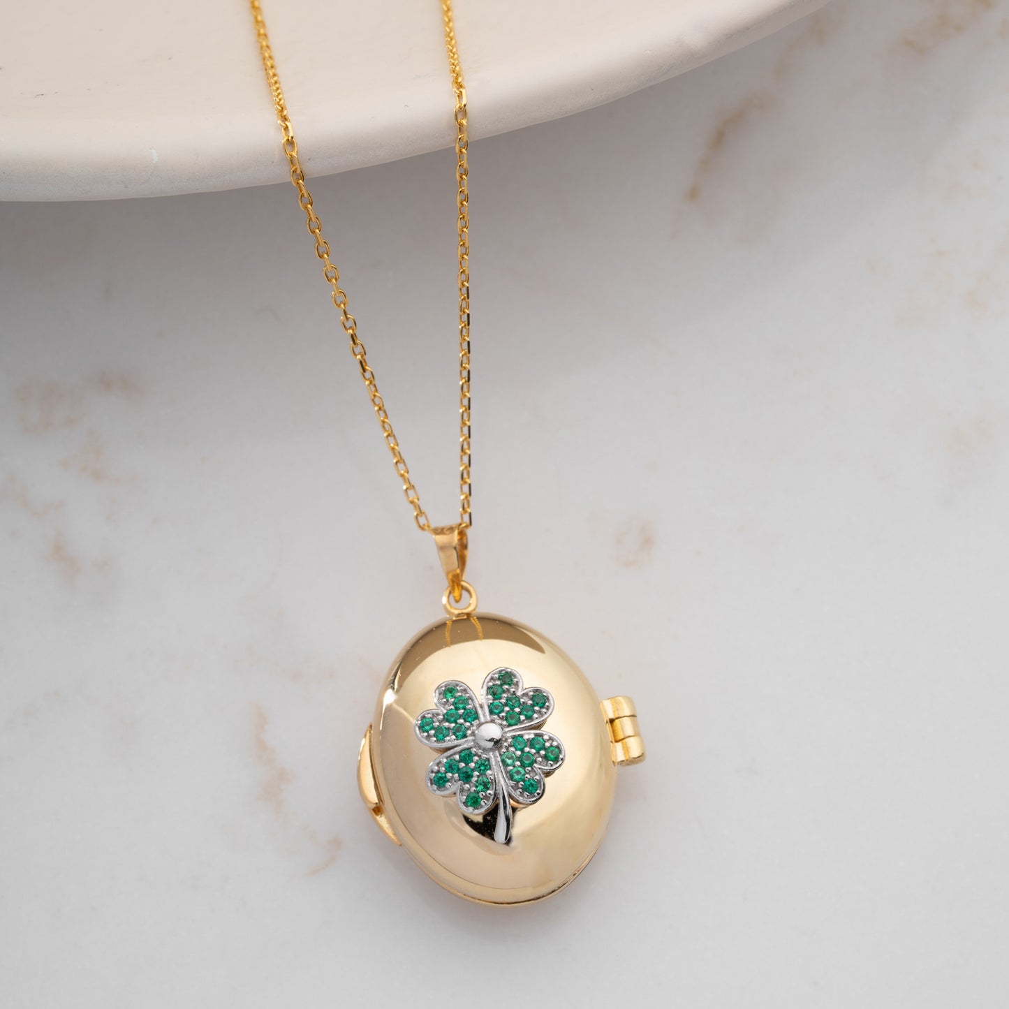 Altın Kaplama Yonca Kolye