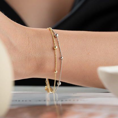 Zweifarbiges Kugelarmband aus 925er Silber