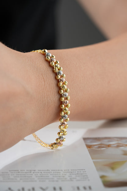 Dreifarbiges Armband aus 925er Silber mit Perlen