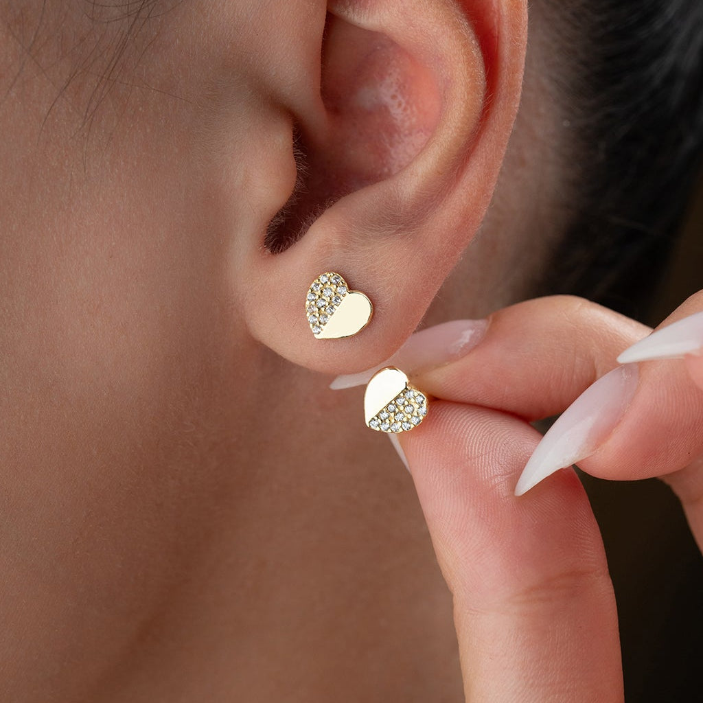 Kalp Figürlü Minimal Küpe