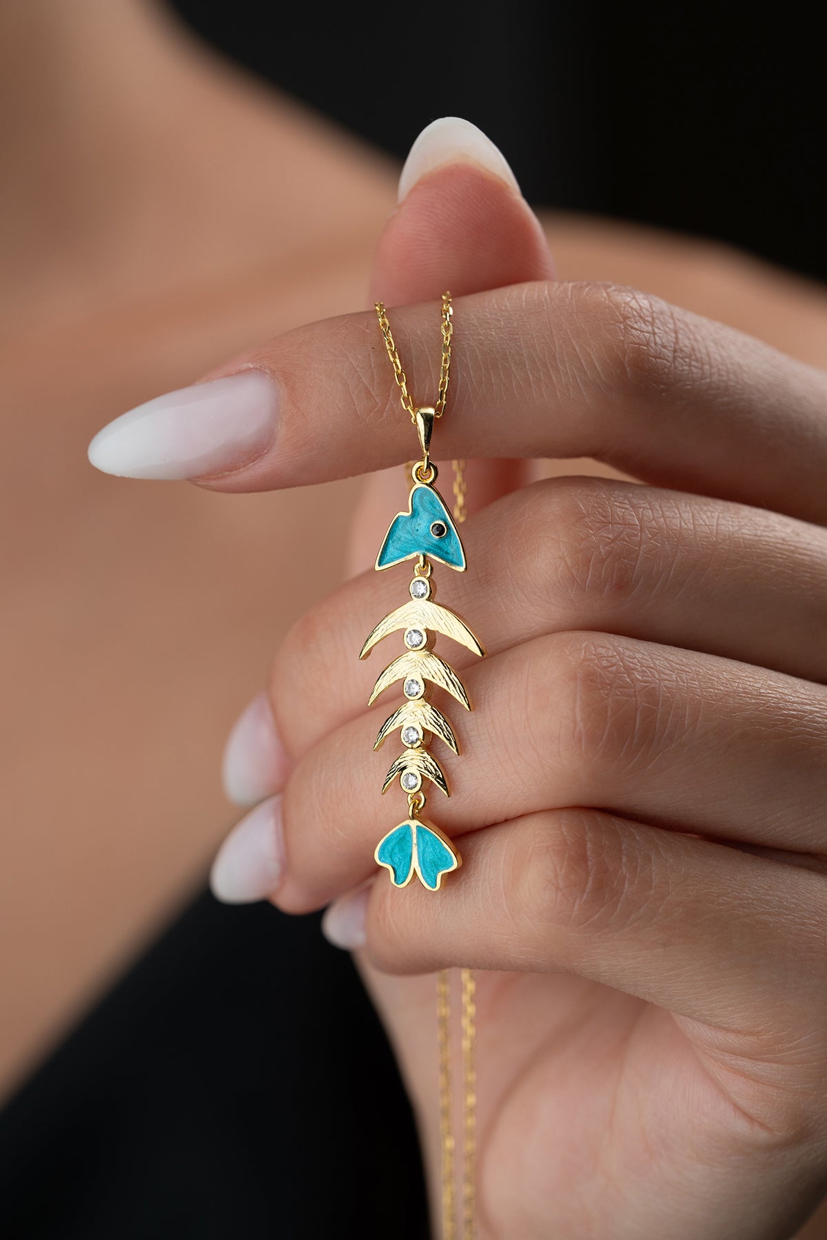 Balık İskeleti Kolye - 925 Ayar Gümüş