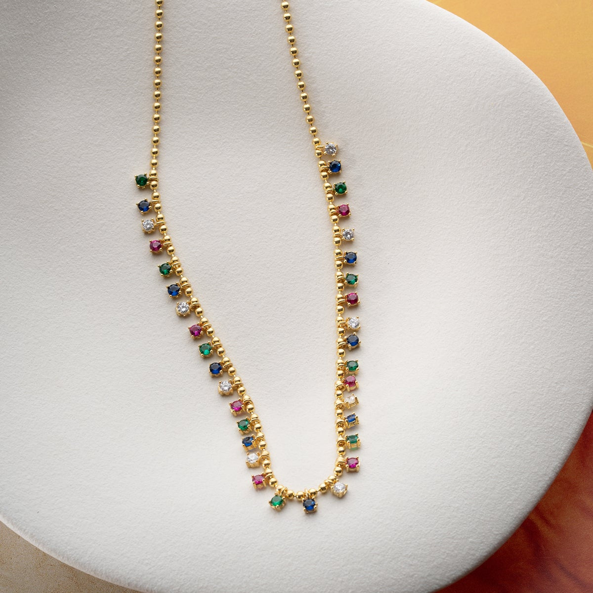 Serenay Halskette – Mit bunten Steinen – 925 Sterling Silber
