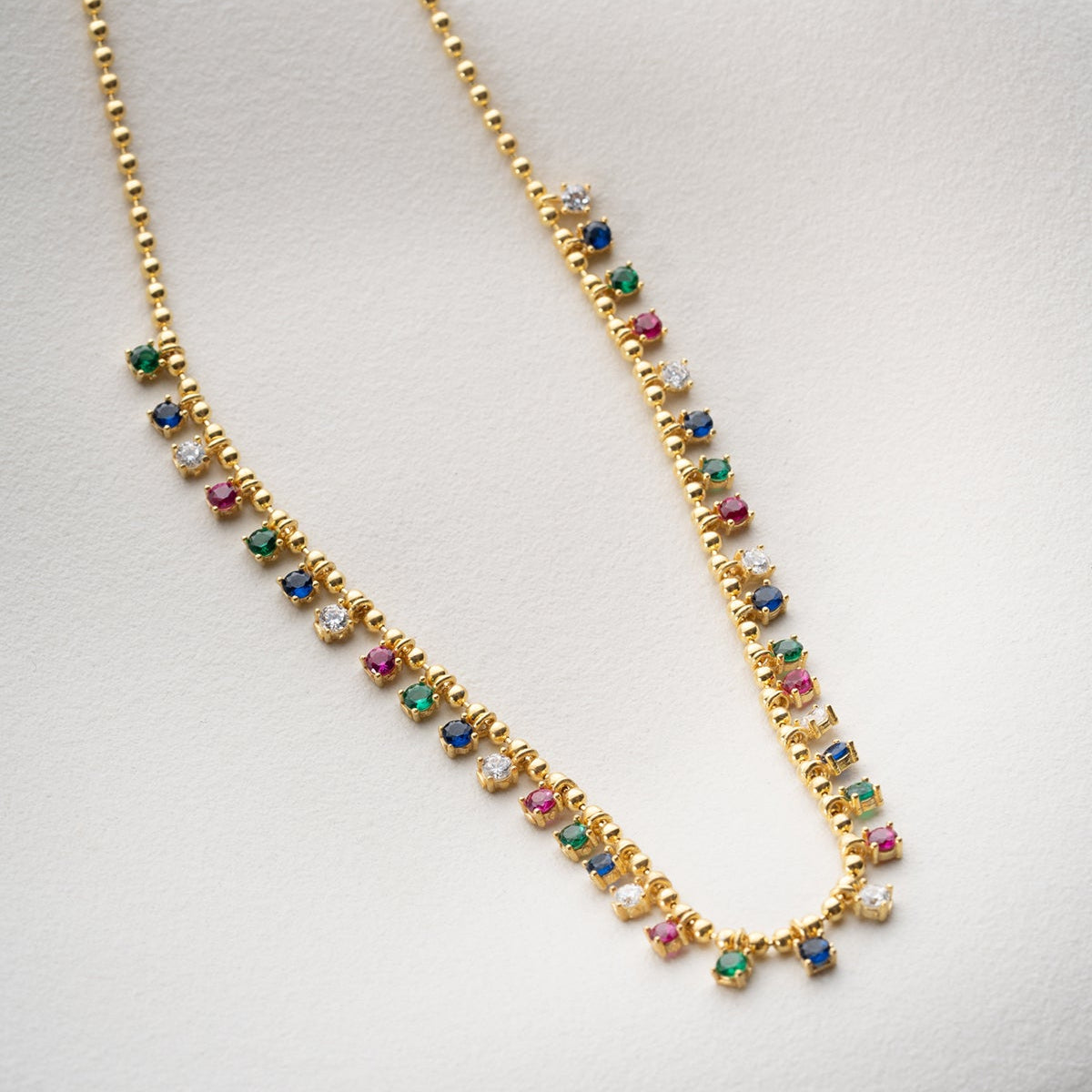 Serenay Halskette – Mit bunten Steinen – 925 Sterling Silber