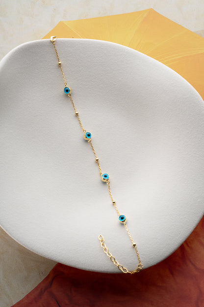 Bracelet Blue Aura Nazar - 925 Silver