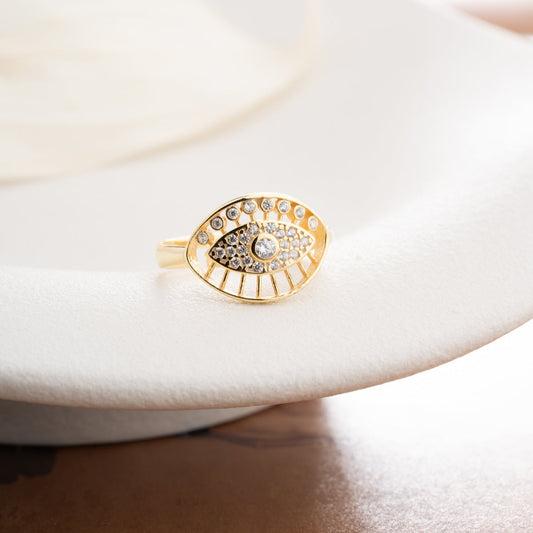 925 Silber Blue Aura Nazar Ring