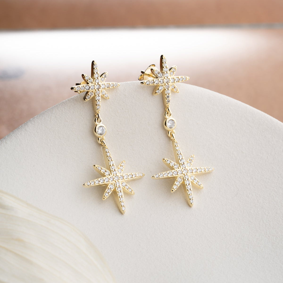 925 Silver North Star Earrings