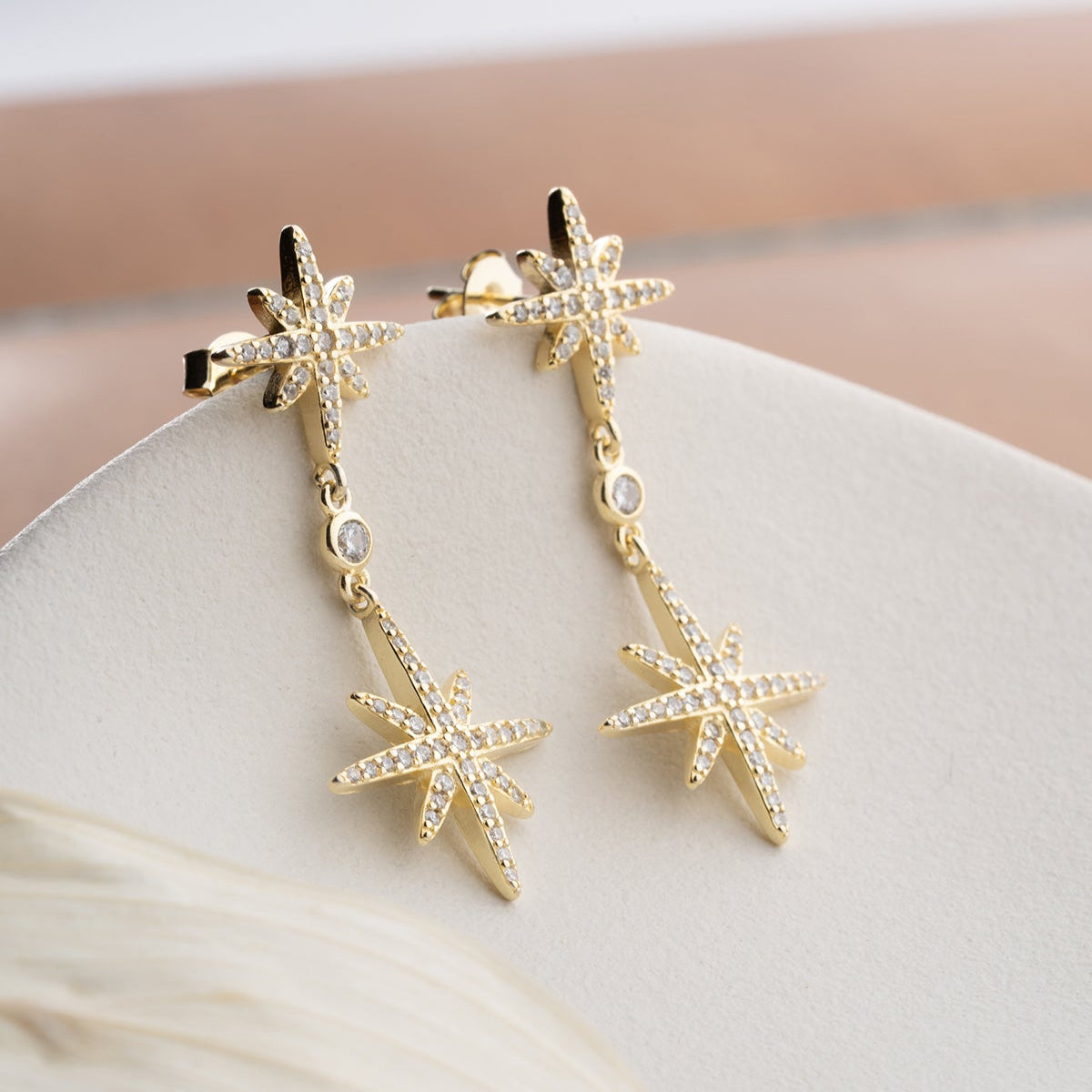 925 Silver North Star Earrings