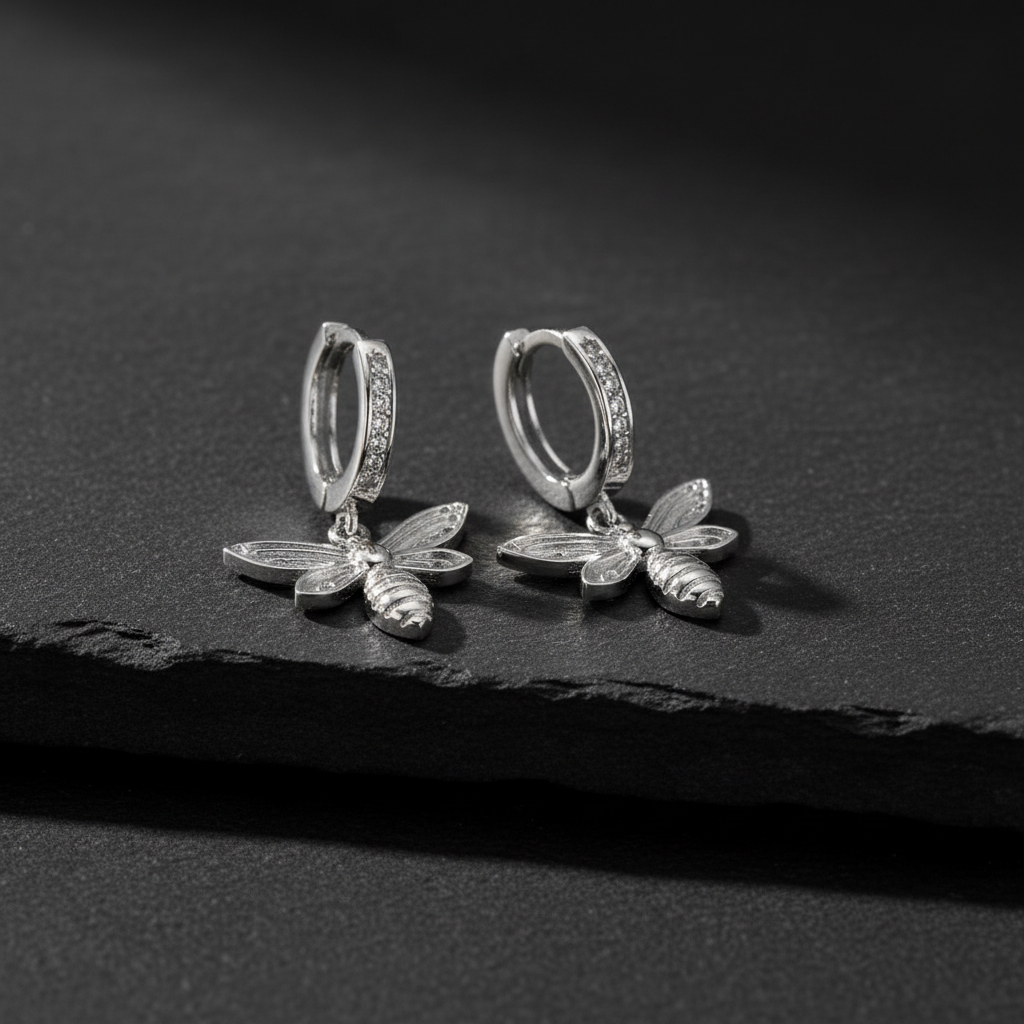 Queenbee gold -plated bee earrings