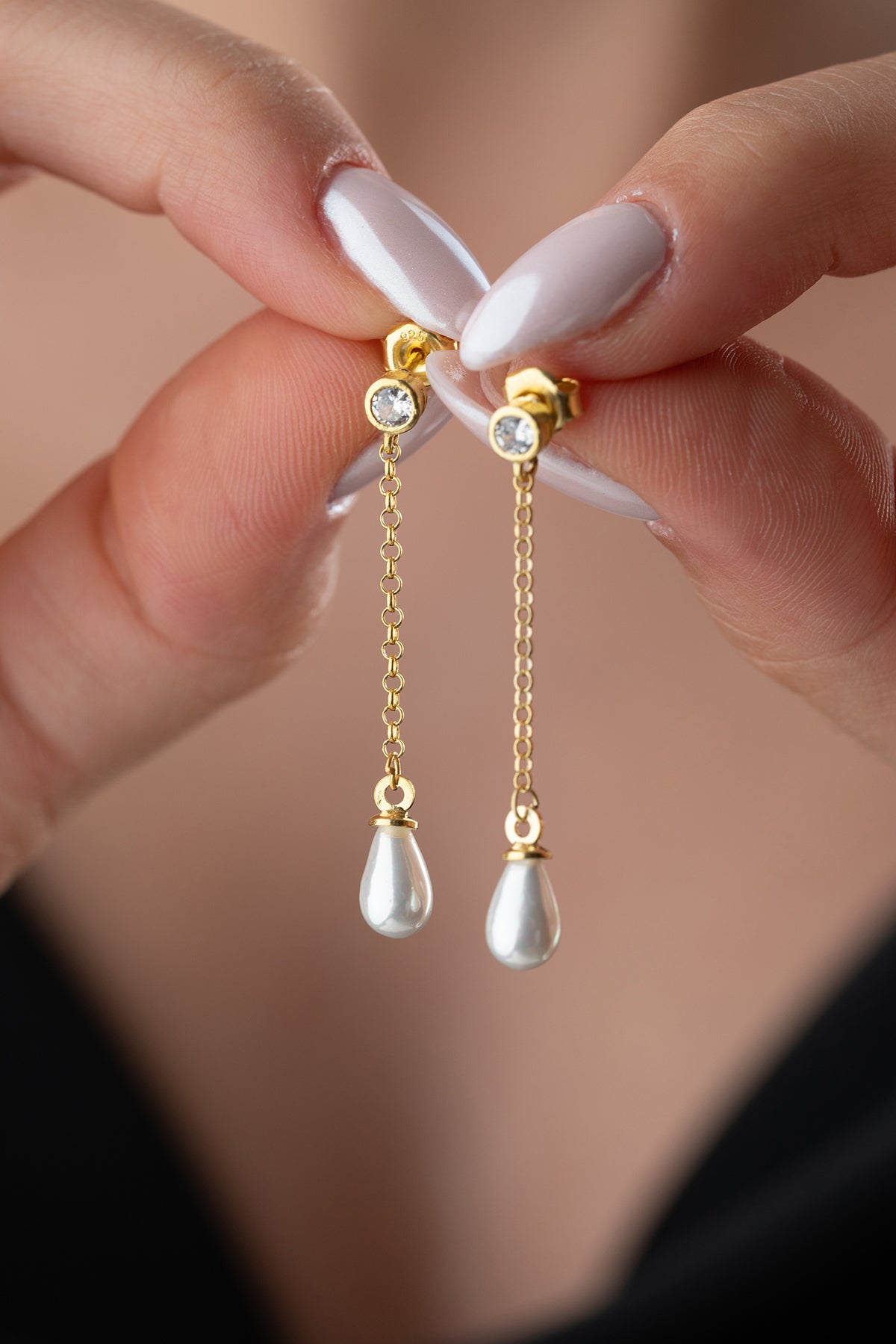 Tropfenohrringe aus 925er Silber mit Perlmutt
