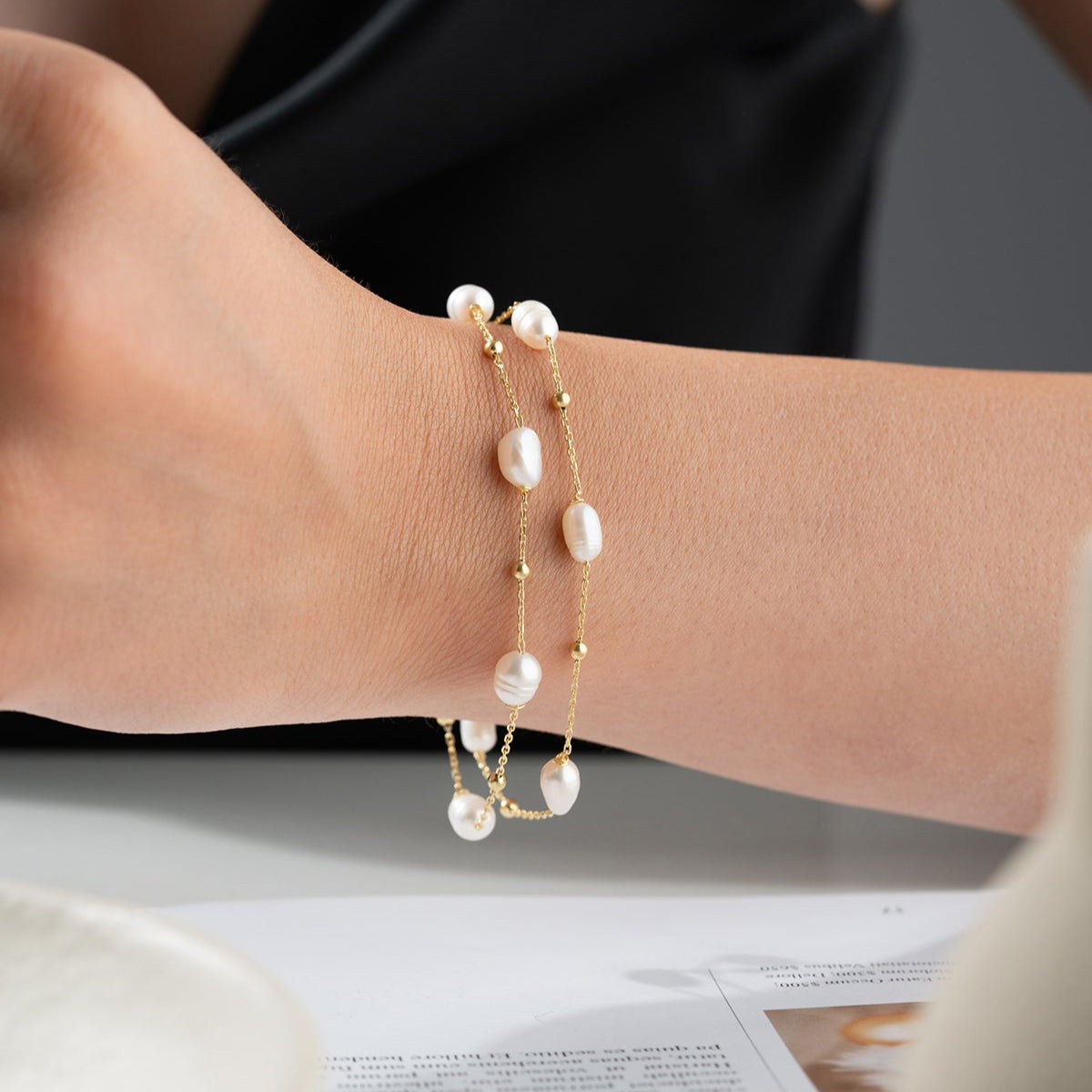 Bracelet avec perles - 925 argent sterling