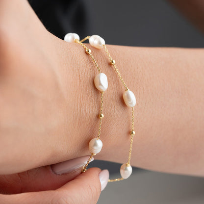 Elara İncili Bileklik – 925 Ayar Gümüş