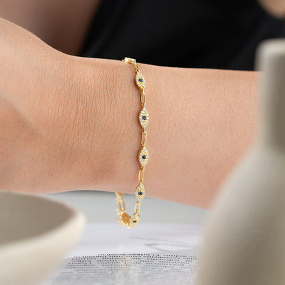 Bracelet Blue Aura Nazar - 925 Silver