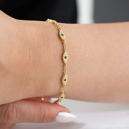 Bracelet Blue Aura Nazar - 925 Silver