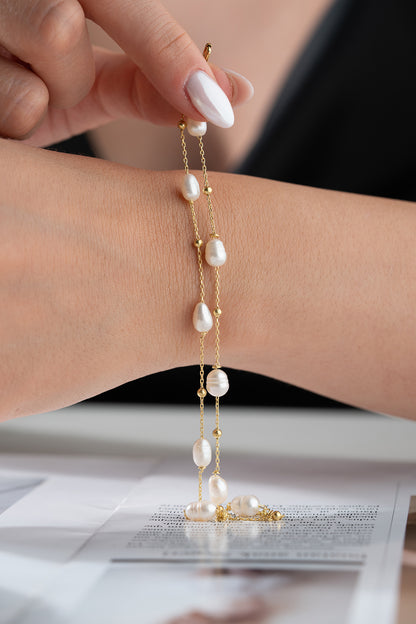 Elara İncili Bileklik – 925 Ayar Gümüş