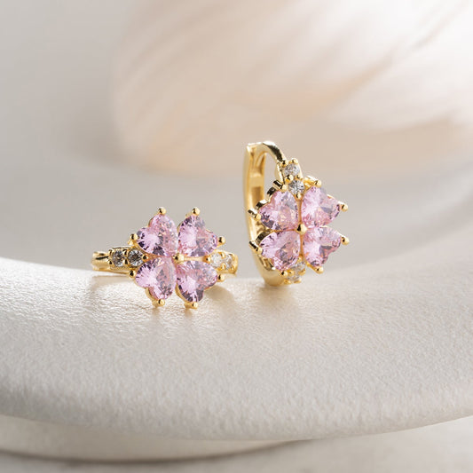 Boucles d’Oreilles Pink Clover