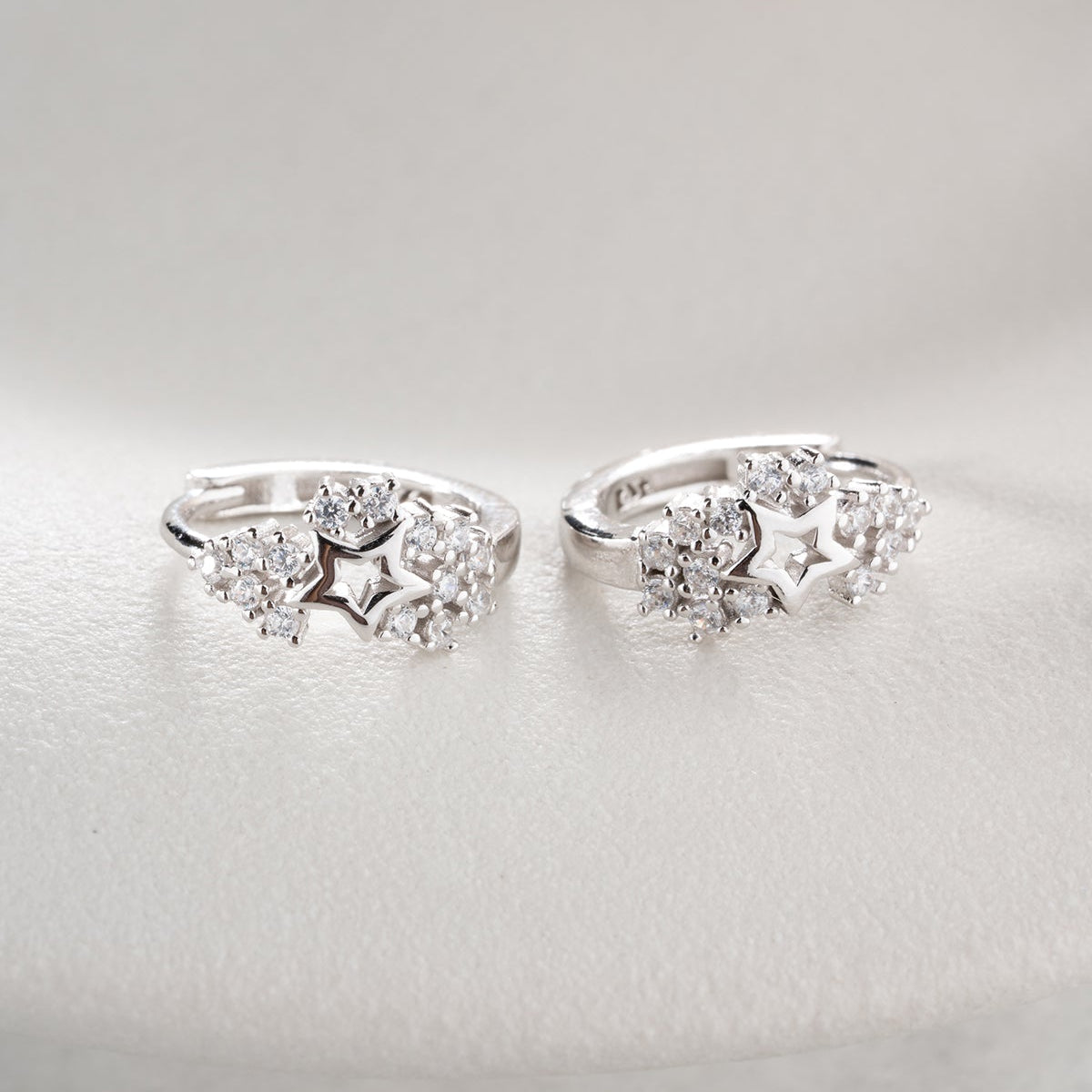 Stern Ohrringe mit Zirkonia | 925 Silber