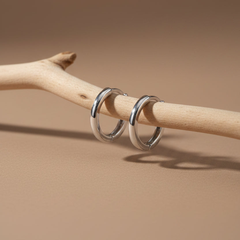 Minimalist Halka Küpe 925 Ayar Gümüş