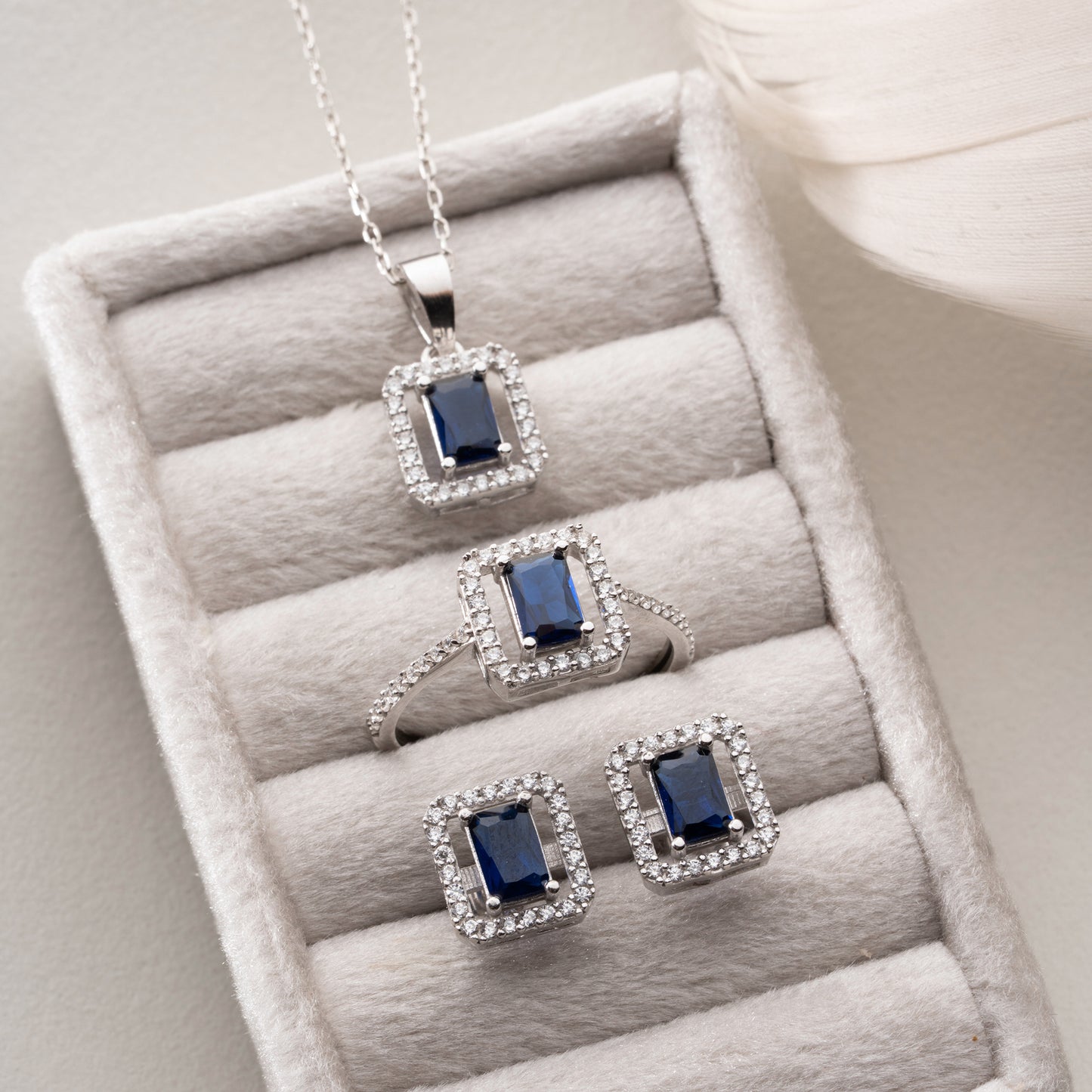 Blue Aura Parure Zircon Bleu | Argent 925