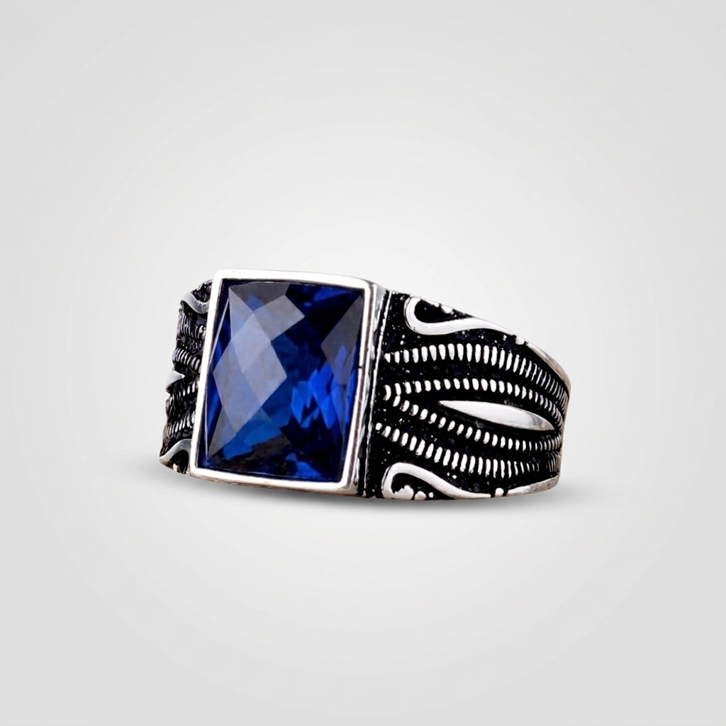 Onyx Crown Herrenring | 925 Silber