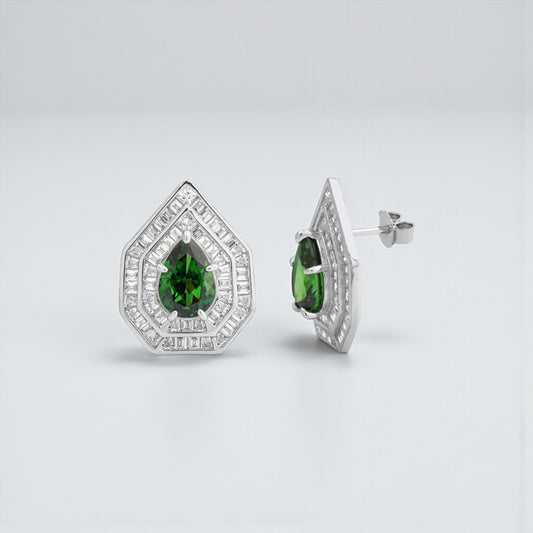 Ice Cut Zircon and Fuzy Earrings