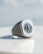 925 Sterling Silver Monogram 3 -Letter Male Ring -4