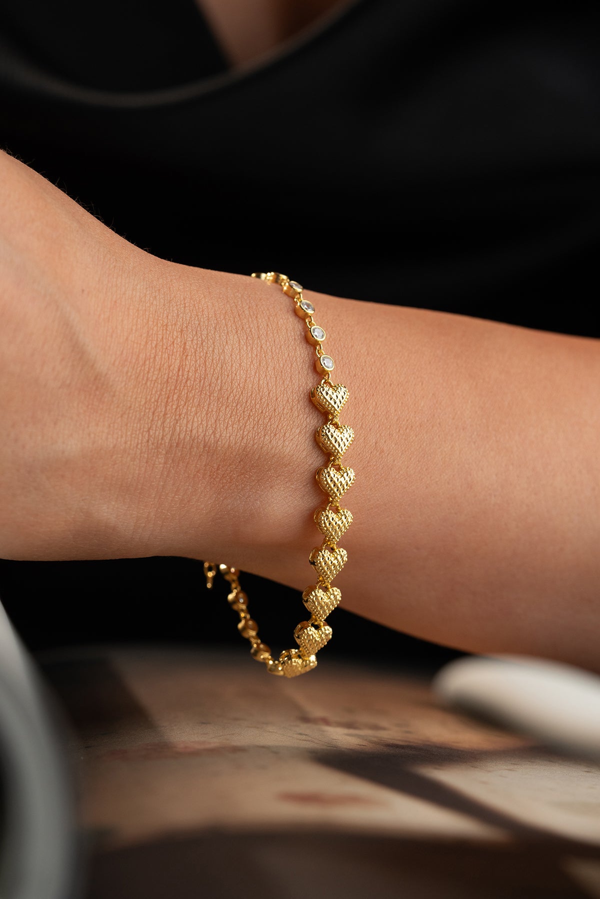 Herz Armband mit Steinen 925 Silber