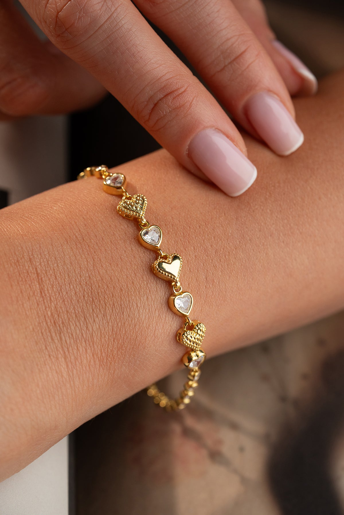Love Heart Stone Bracelet