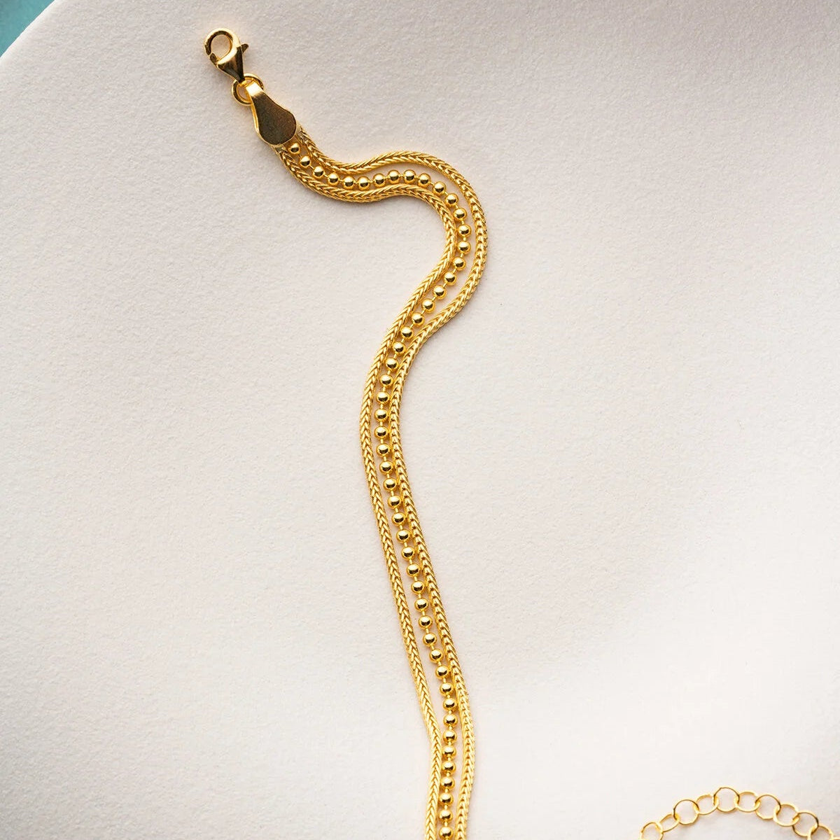 Fine Beaded Bracelet | 925 Sterling Silver Gold Plated