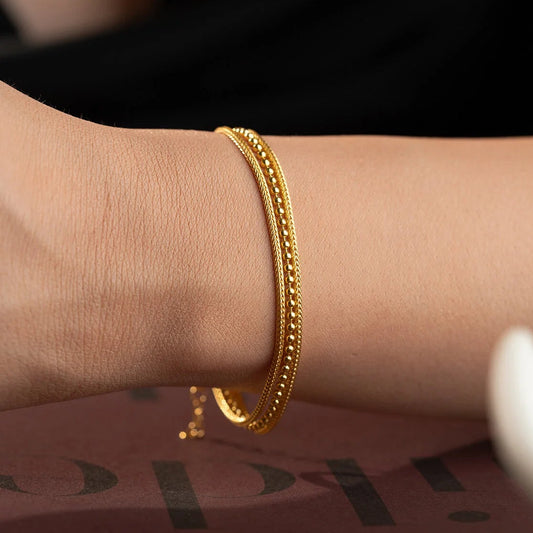 Feines Armband mit Perlendetails | 925 Silber Vergoldet